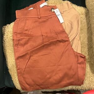 Loft Rust and Tan Shorts Set